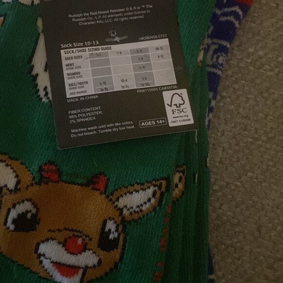 Bioworld Rudolph Crew  two pack socks - Picture 6 of 7